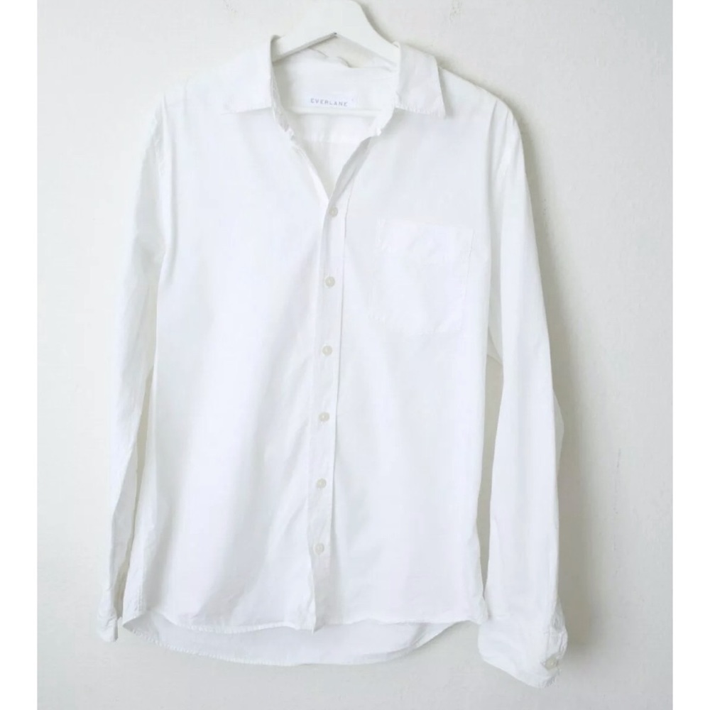 Everlane White Button Up Cotton Collared Shirt